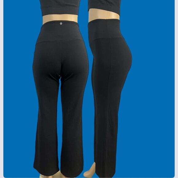 Victorias Secret Cotton High Waist Regular Length Flare leg leggings black XL - Picture 3 of 5